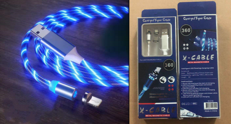 Magnetisches LED-Ladekabel 3-in-1