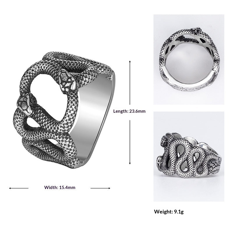 Herren Ring aus Edelstahl mit Schlangen-Design – Bild 2 | LuxeStyle