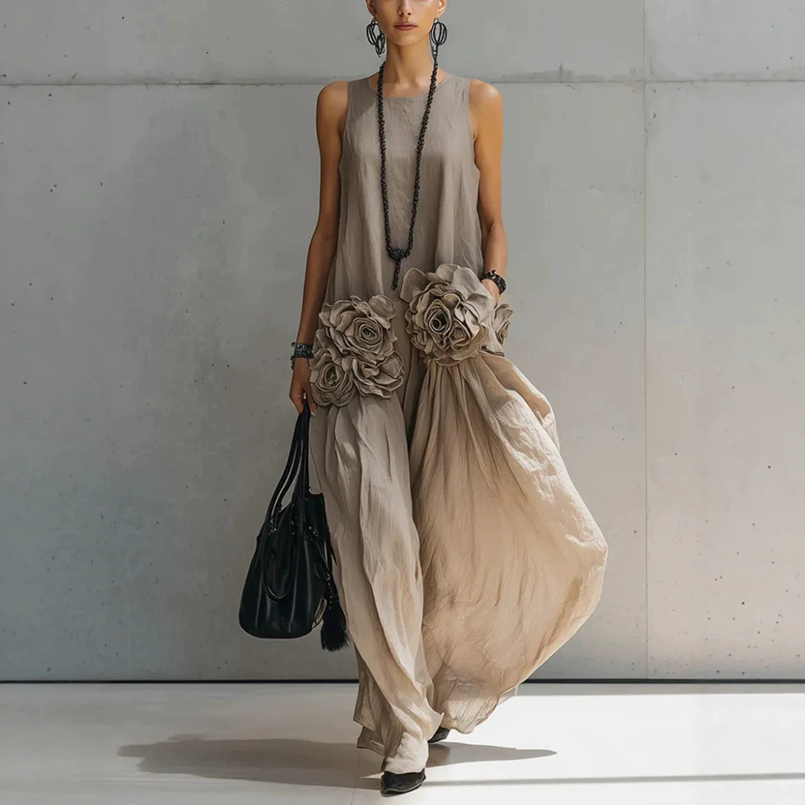 Ärmelloses Maxi-Kleid mit Blumenmuster – Bild 2 | LuxeStyle
