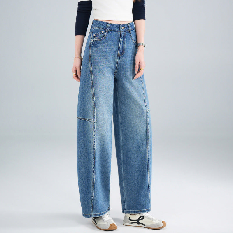 Retro-Bootcut-Hosen mit weiten Beinen aus hochwertiger Denim