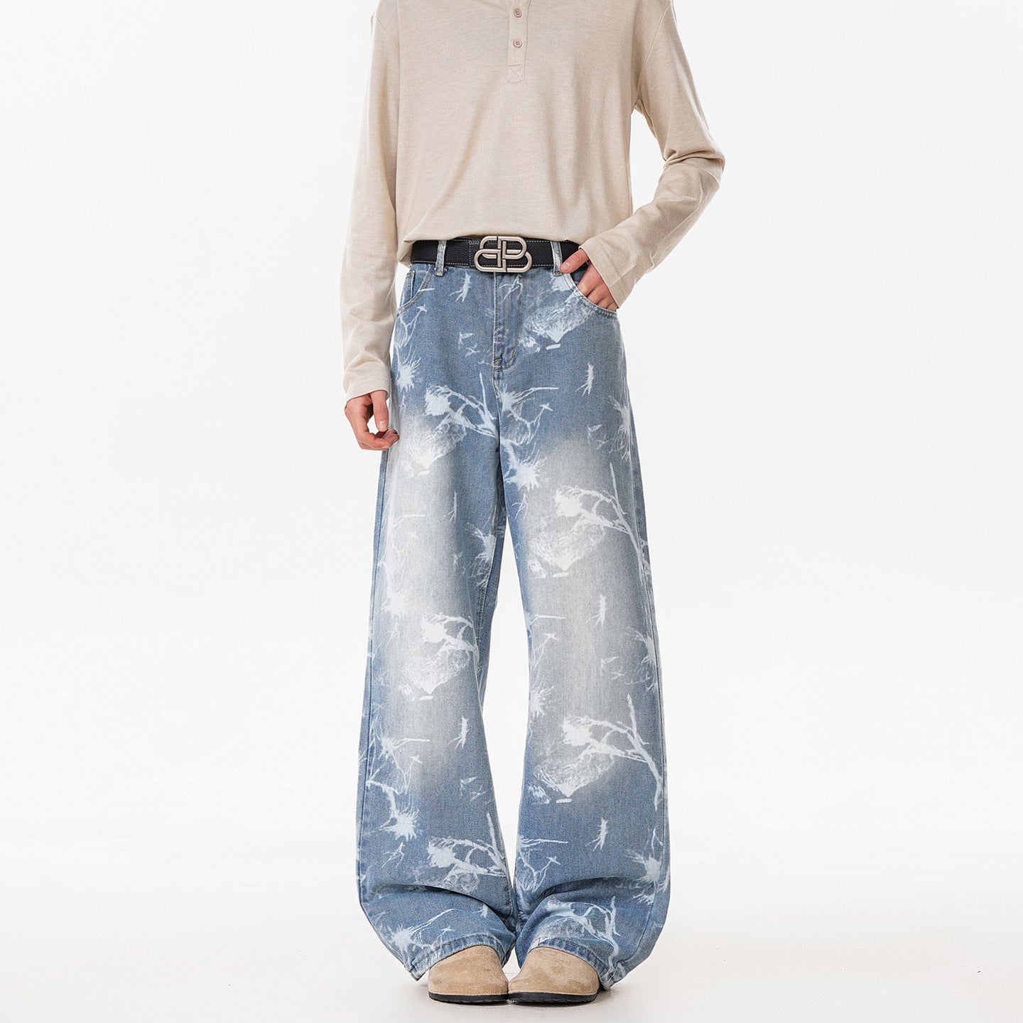 Jacquard Denim Jeans im American Style