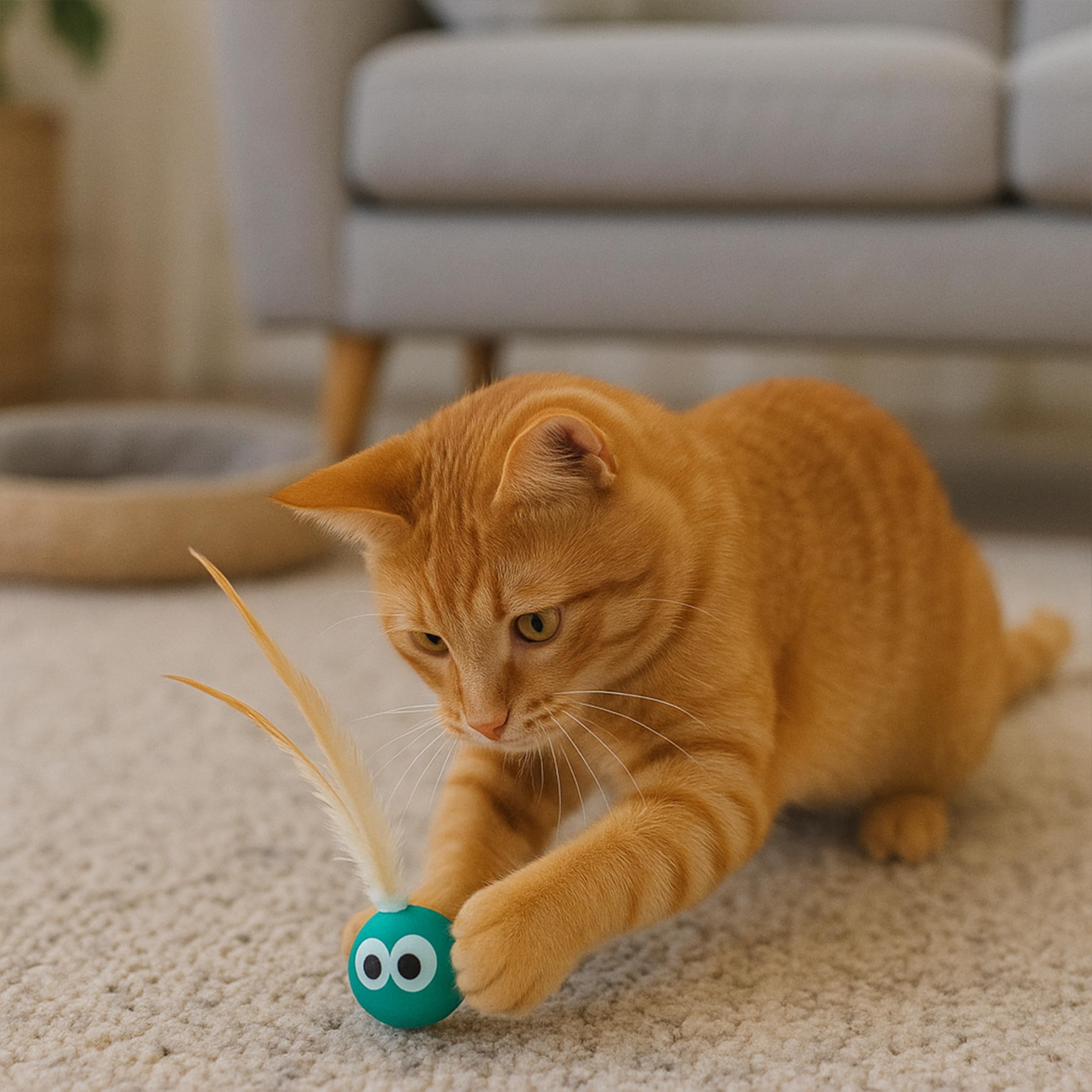 Bouncing Balls Katzenspielzeug mit Feder