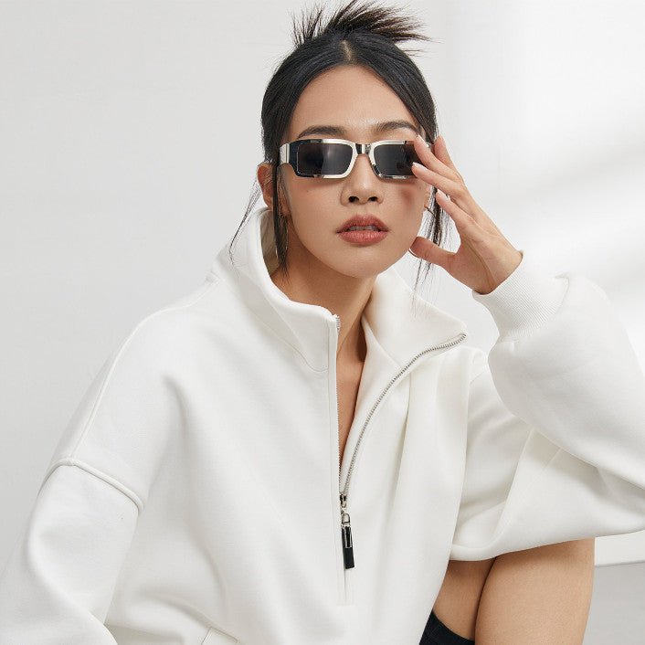 Half-zip Sweatshirt mit Stehkragen