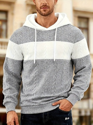 Herren Sweatshirt mit Farbfeldern und Jacquard-Wirkung