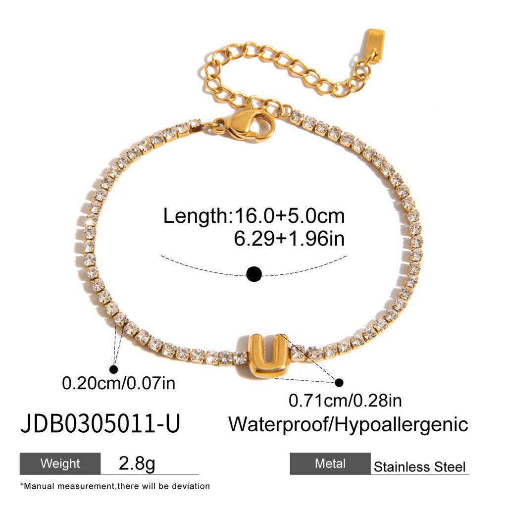 18K vergoldetes Armband mit Ballon-Buchstaben – Bild 4 | LuxeStyle