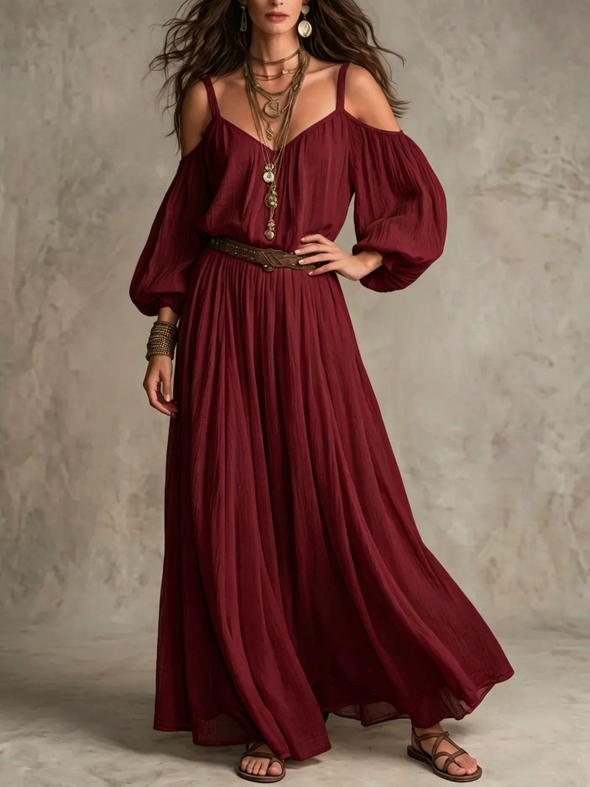 Damen-Kleid mit Falten und Off-Shoulder – Bild 7 | LuxeStyle