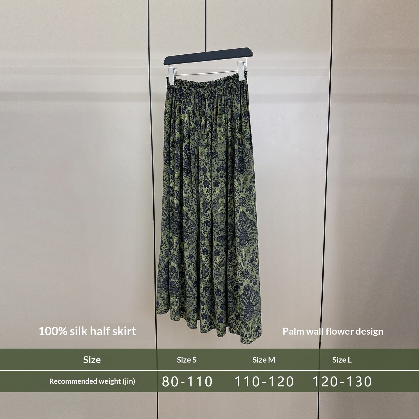Merino Twist-Top & Seiden-Midi-Jupe Palmprint