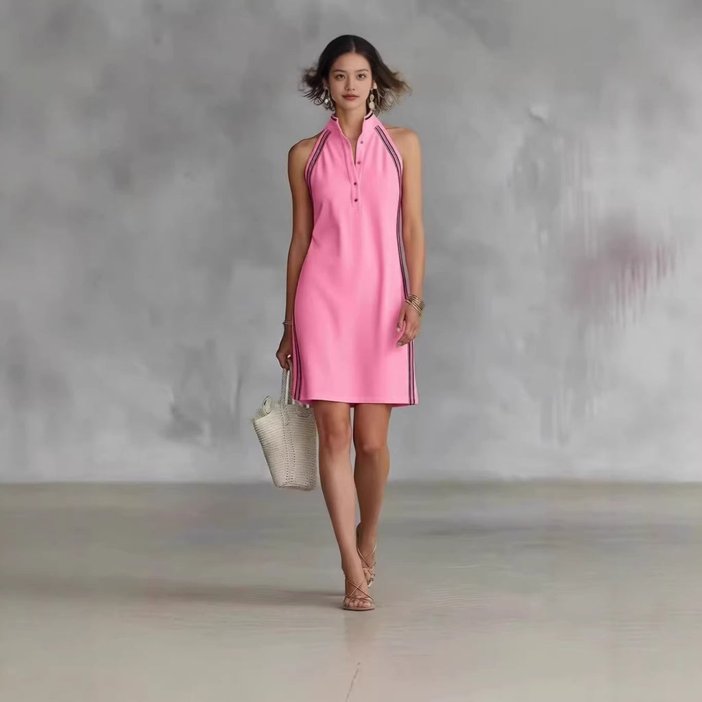 Gestreiftes Mini-Kleid mit hohem Taillenschnitt – Bild 3 | LuxeStyle