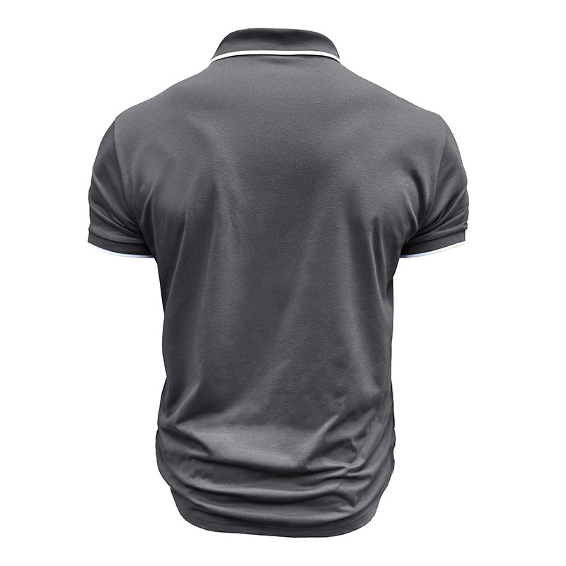 Herren Kurzarmhemd mit Revers und Jacquard – Bild 6 | LuxeStyle