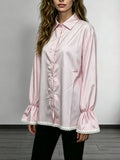 Langarmshirt mit Spitzenbesatz und ausgestellten Ärmeln – Bild 1 | LuxeStyle