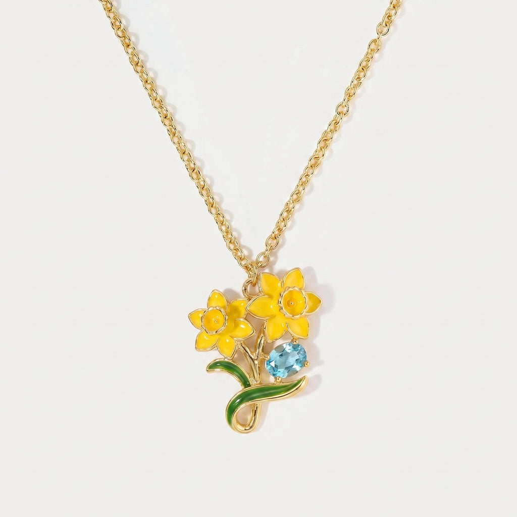 Geburtsblumen-Halskette mit Monatsblüte