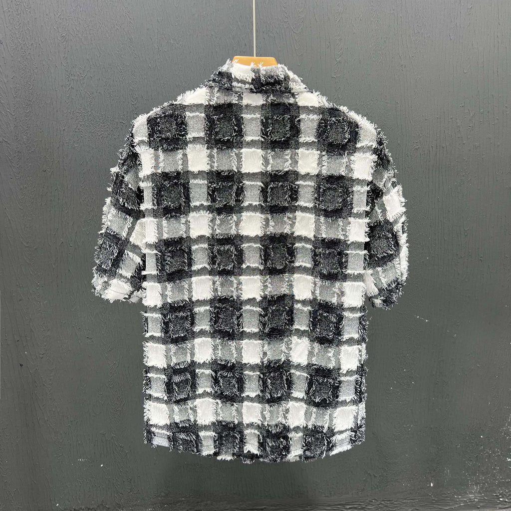 Herren-Kurzarm Hemd Plaid