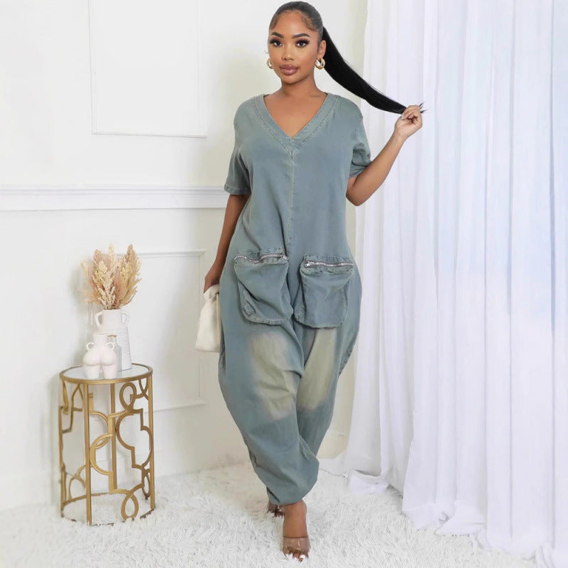 Retro-Jumpsuit in Malachit-Blau