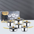 Edelstahl-Pfannenset mit Glasdeckel | LuxeStyle