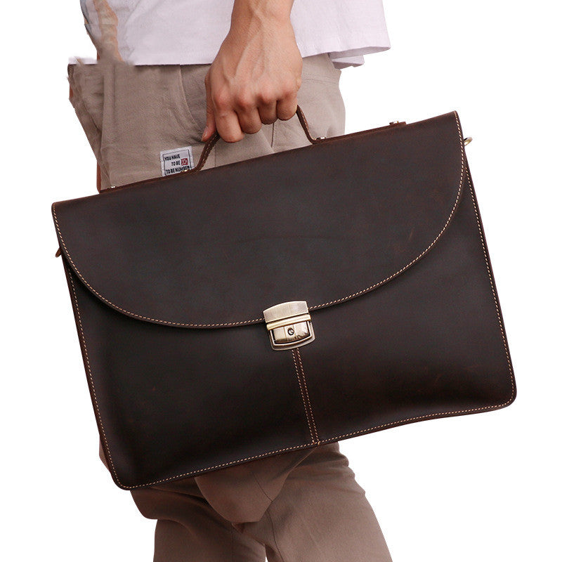 Retro Ledergurt Tasche für Laptop & Bücher – Bild 4 | LuxeStyle