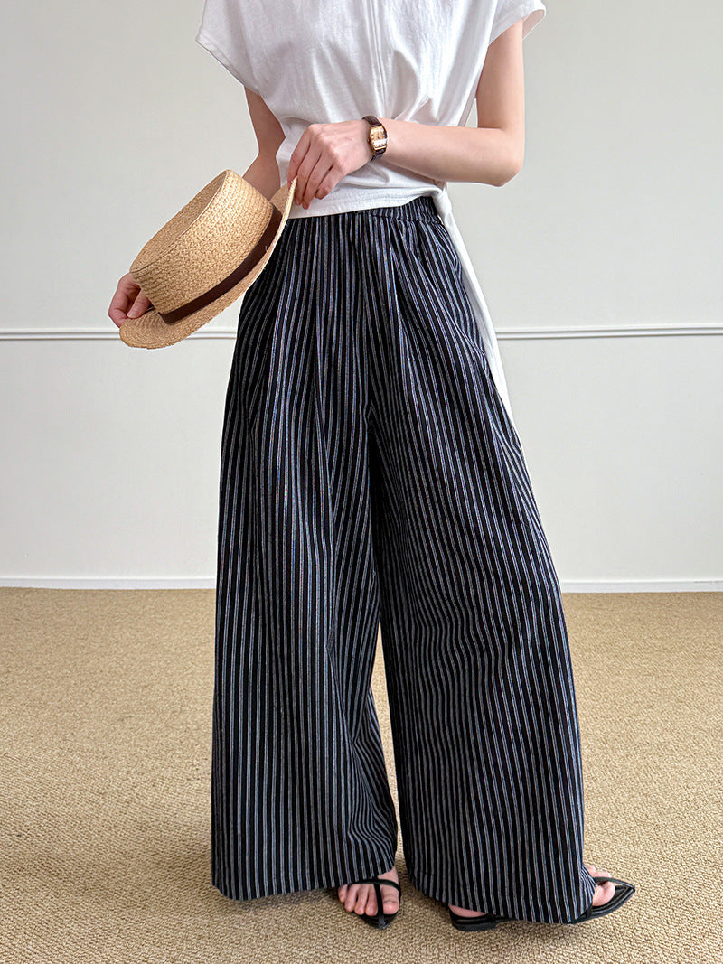 Gestreifte Wide Leg Hose für Damen
