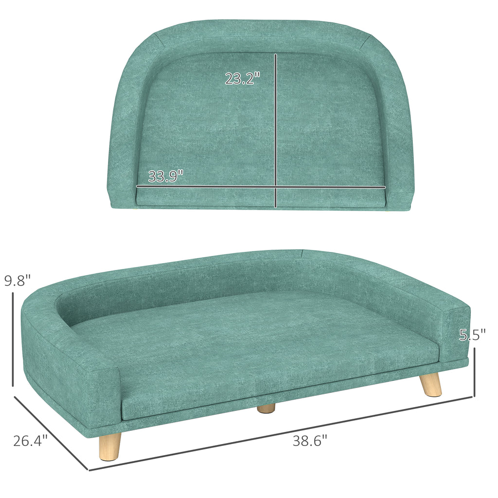 Hundesofa-Bett mit waschbarem Kissen für grosse Hunde & Katzen, grün