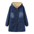 Gefütterte Jeansjacke mit Fleece-Futter