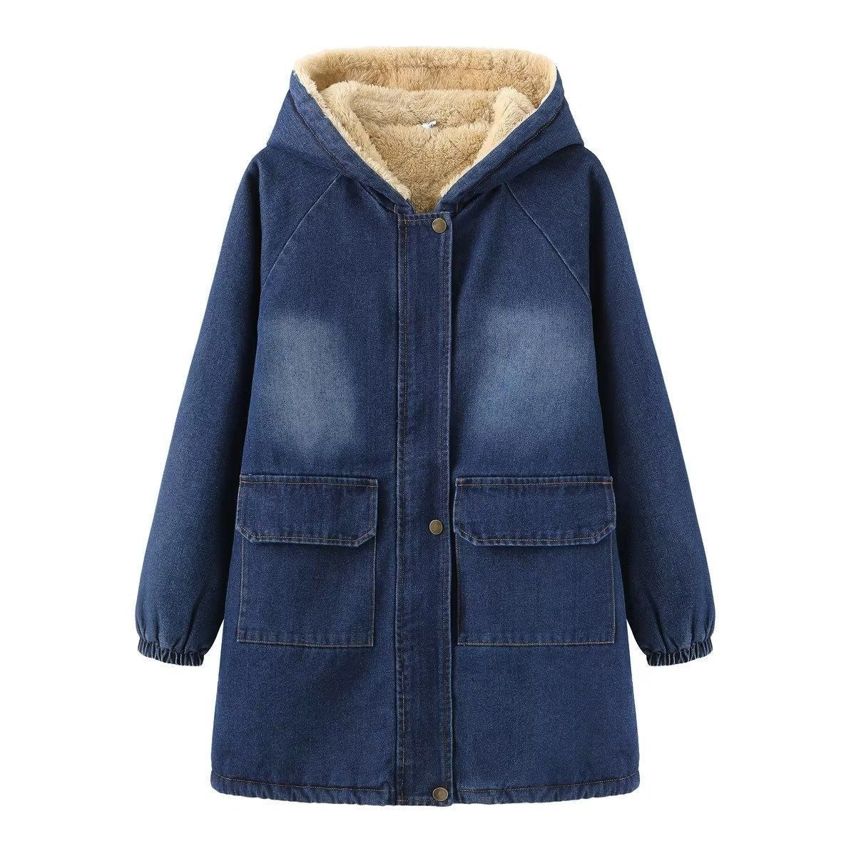 Gefütterte Jeansjacke mit Fleece-Futter