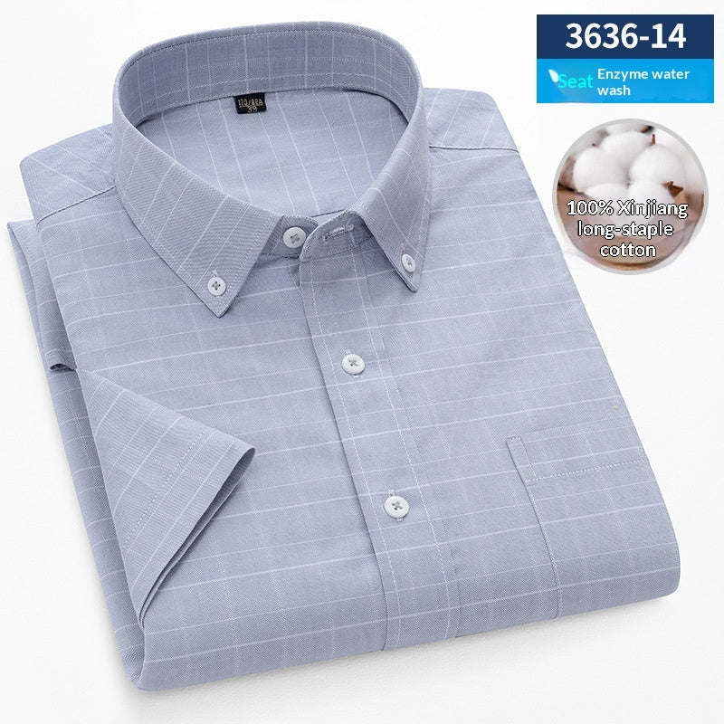 Herren Kurzarm Oxford Hemd aus Baumwolle – Ansicht 2