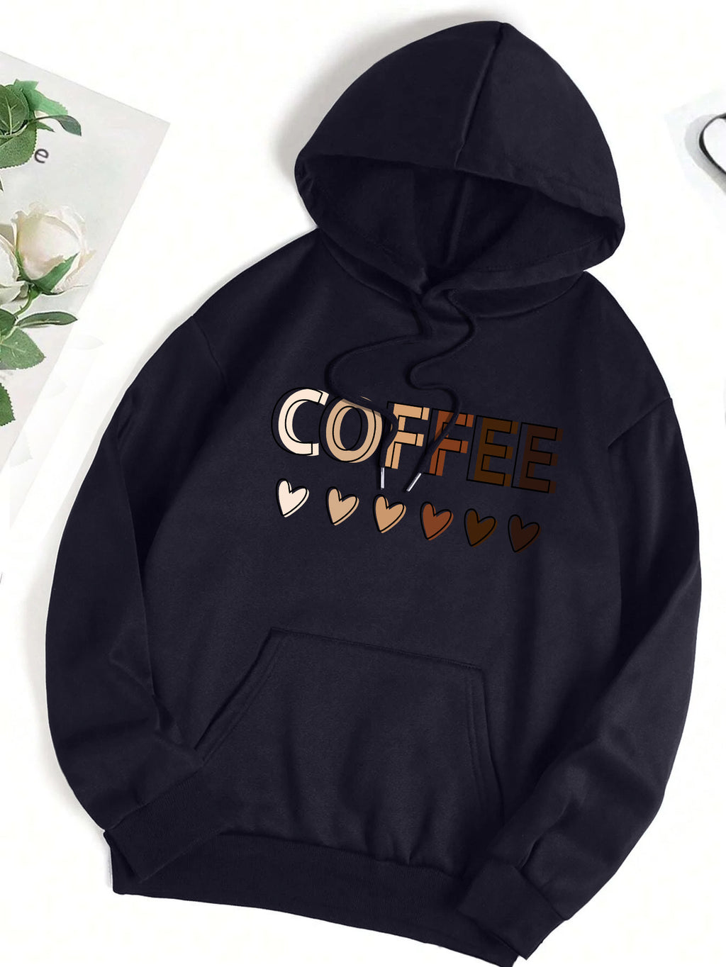 Hoodie mit Kaffee-Print