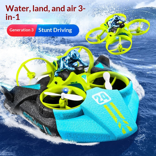 3-in-1 RC-Hovercraft für Land, Wasser & Luft, Blau