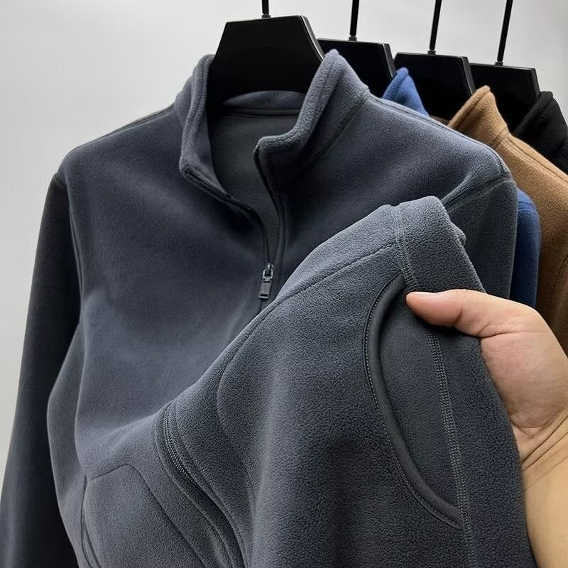 Herren Fleece-Sweatshirt mit Stehkragen