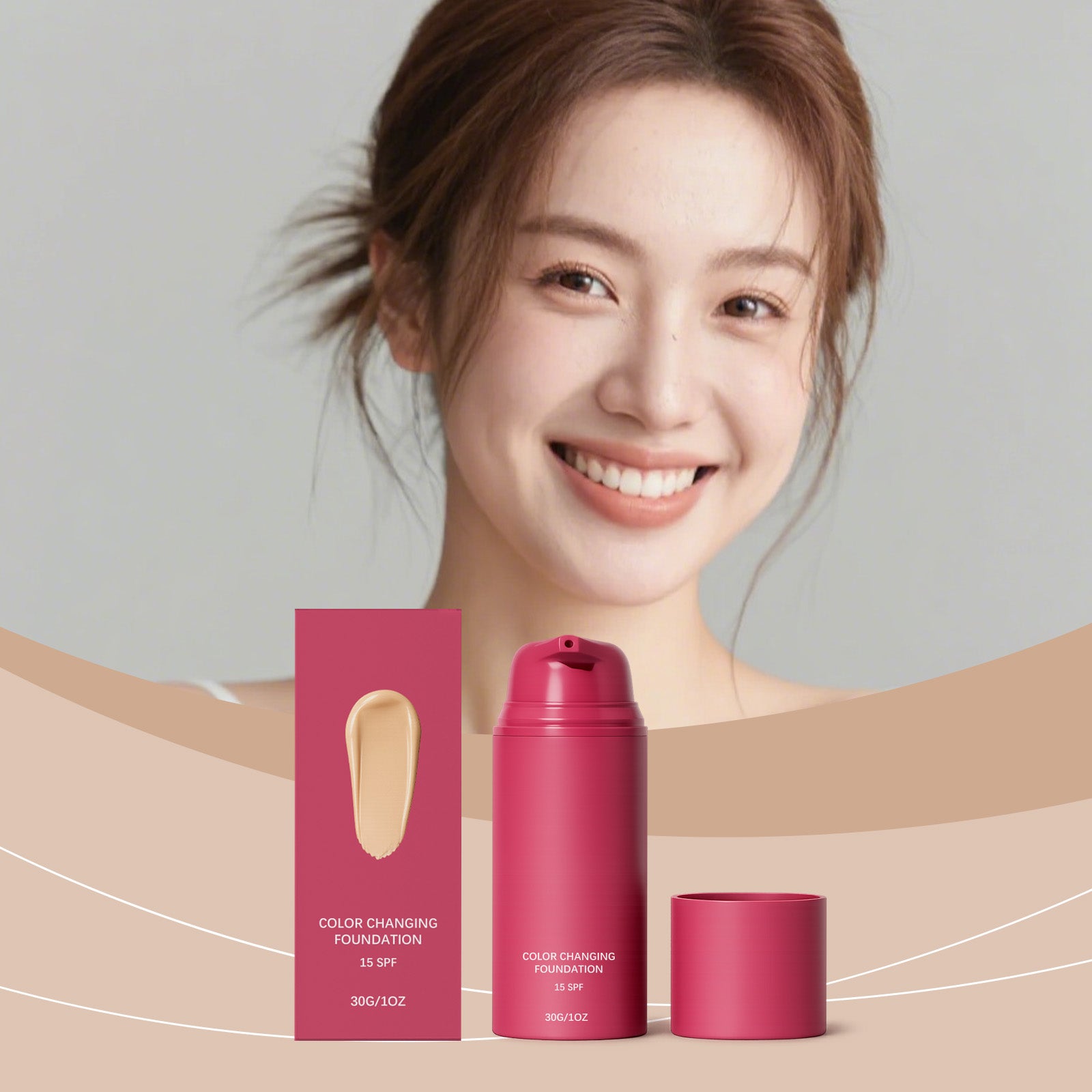 Thermo-reaktive Foundation, passt sich dem Hautton an
