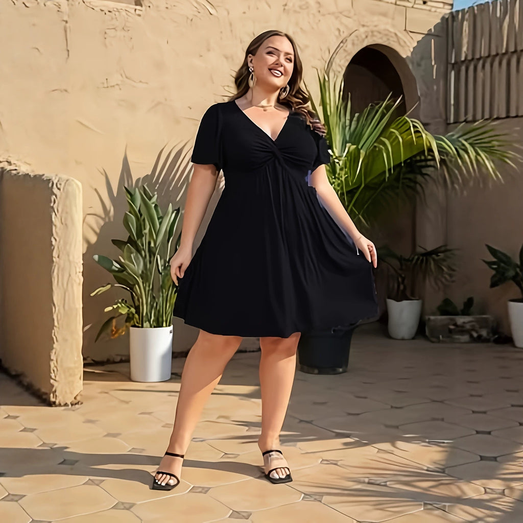 Resort-Kleid mit V-Ausschnitt