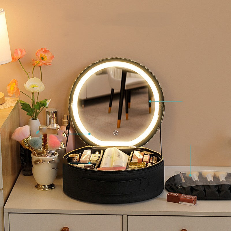Smarte LED Schminktasche mit Spiegel
