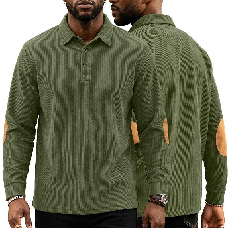 Herren Corduroy Sweatshirt mit Knopfleiste