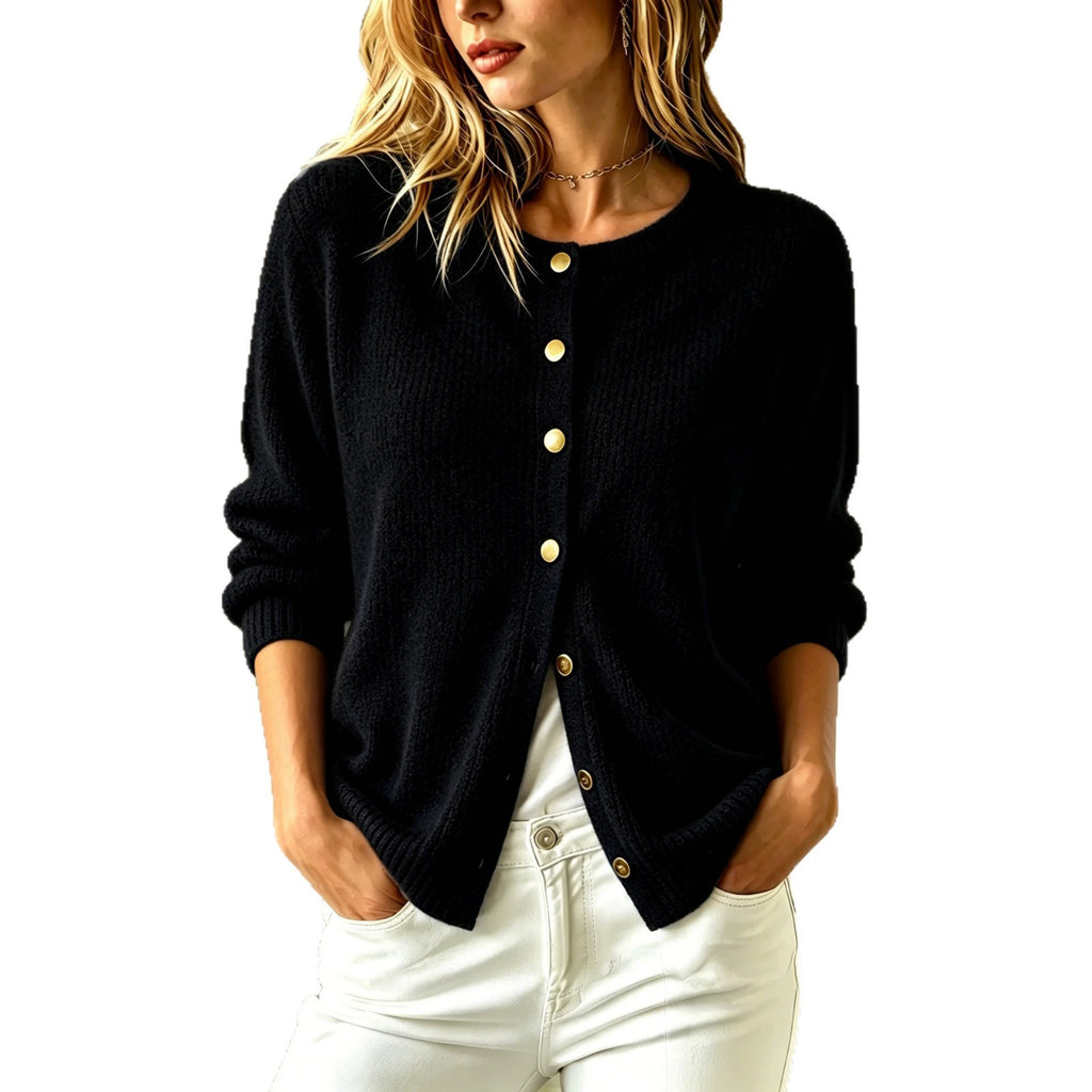 Damen-Cardigan Langarm Einfarbig