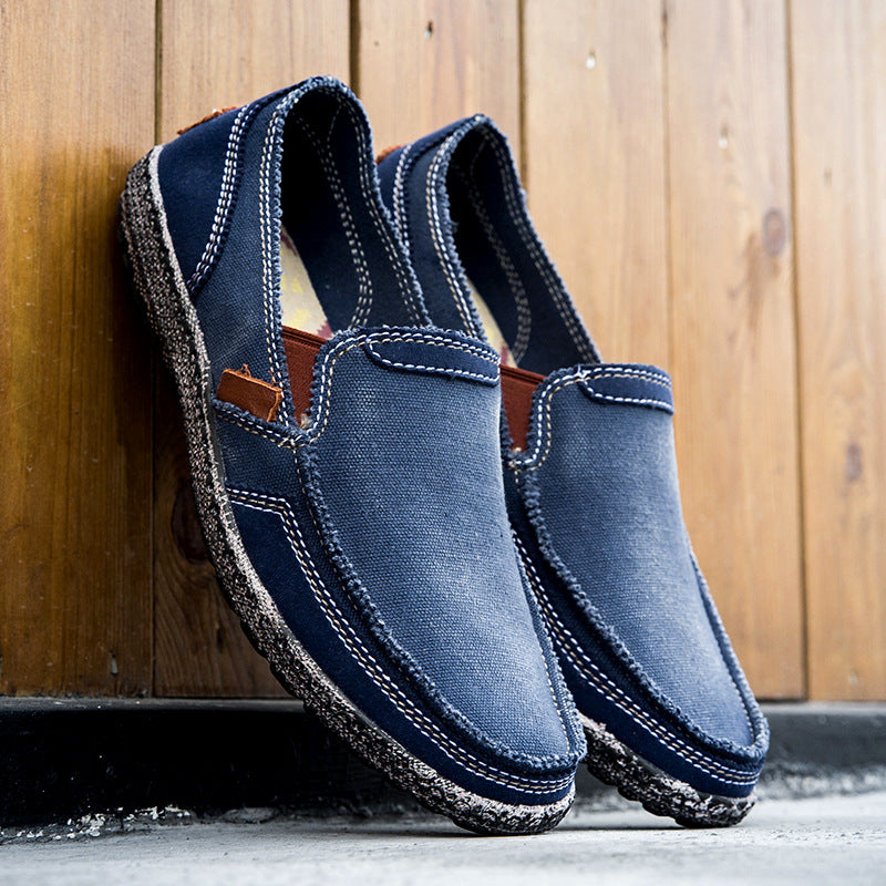 Herren Canvas Loafer Washed Denim