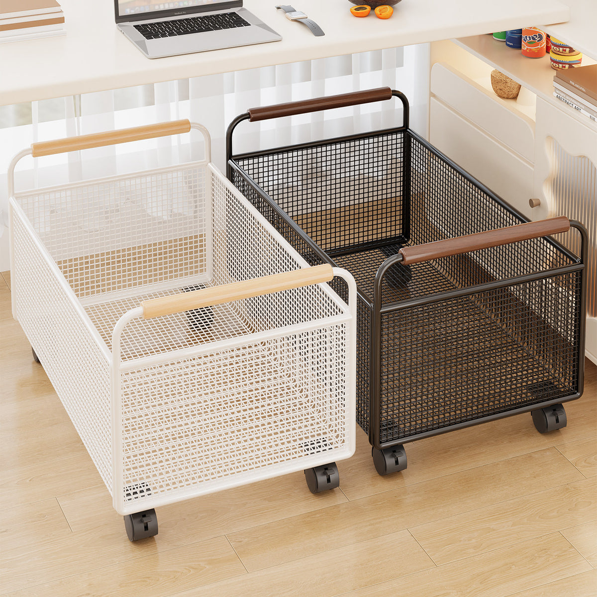 Rollregal mit Holzgriffen | LuxeStyle
