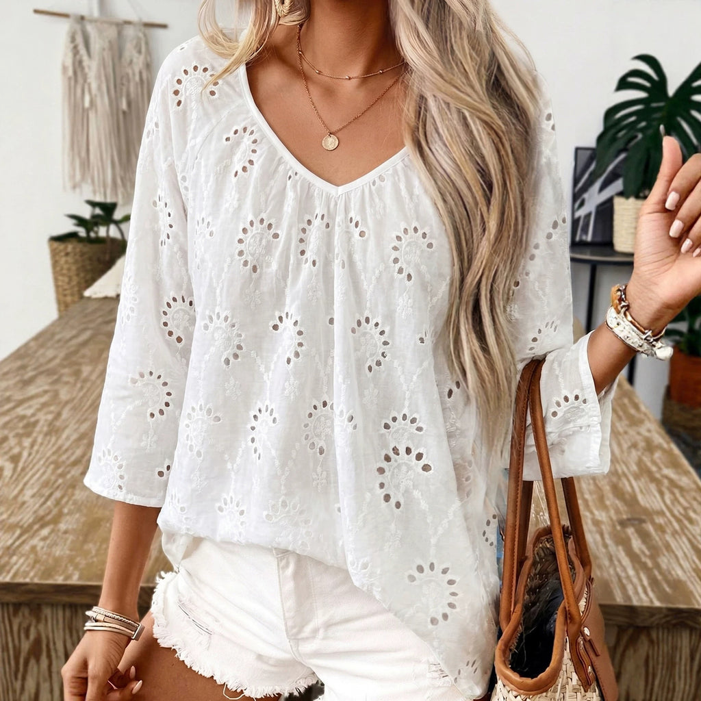 Elegantes Langarmshirt mit Stickerei
