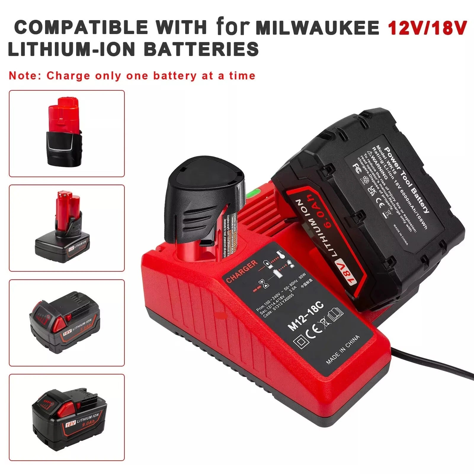 Multi-Ladegerät für Milwaukee M18 Li-ion Akkus