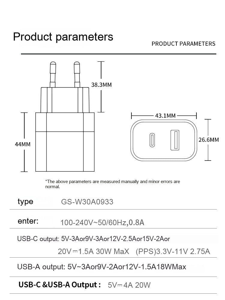 GaN 30W Ladegerät mit Dual Port