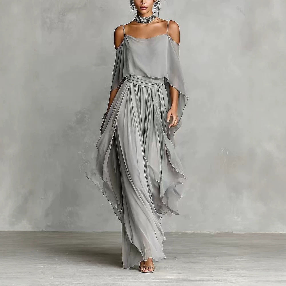 Off-Shoulder Maxi-Kleid