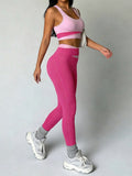 Color-Block Weste & High-Waist Yoga-Hose Set