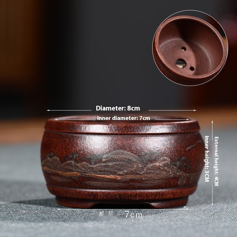 Keramik-Blumentopf aus Lila Ton | LuxeStyle
