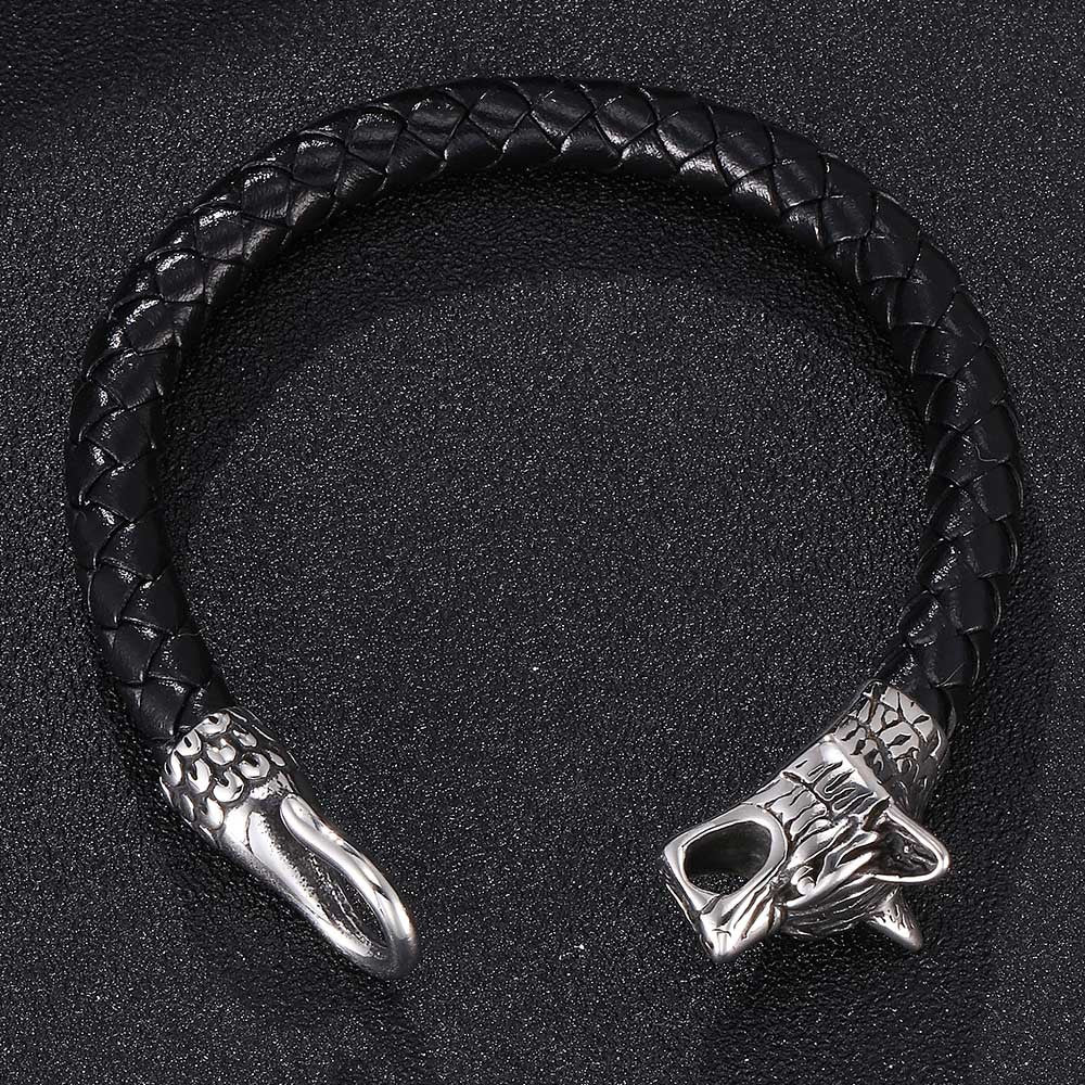 Wolfskopf-Lederarmband – Bild 5 | LuxeStyle