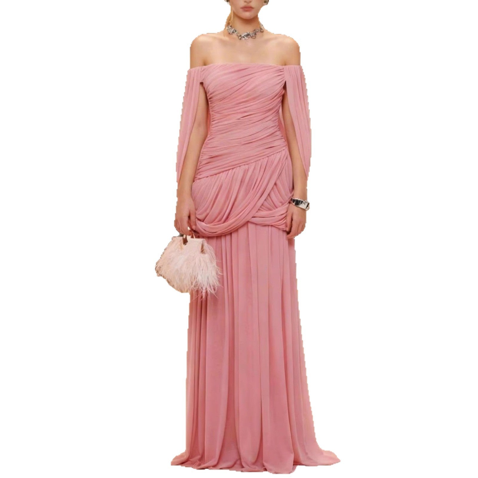 One-Shoulder Abendkleid mit Falten