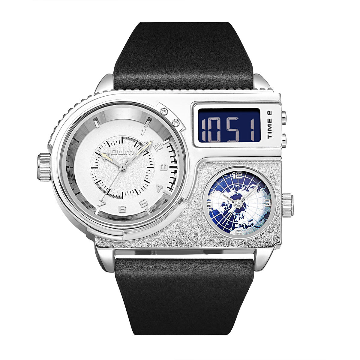 Grosse Quarzuhr mit Lederarmband für Herren | LuxeStyle