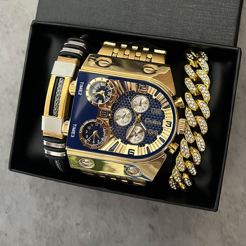 Männliche Armbanduhr mit mehreren Zeitzonen