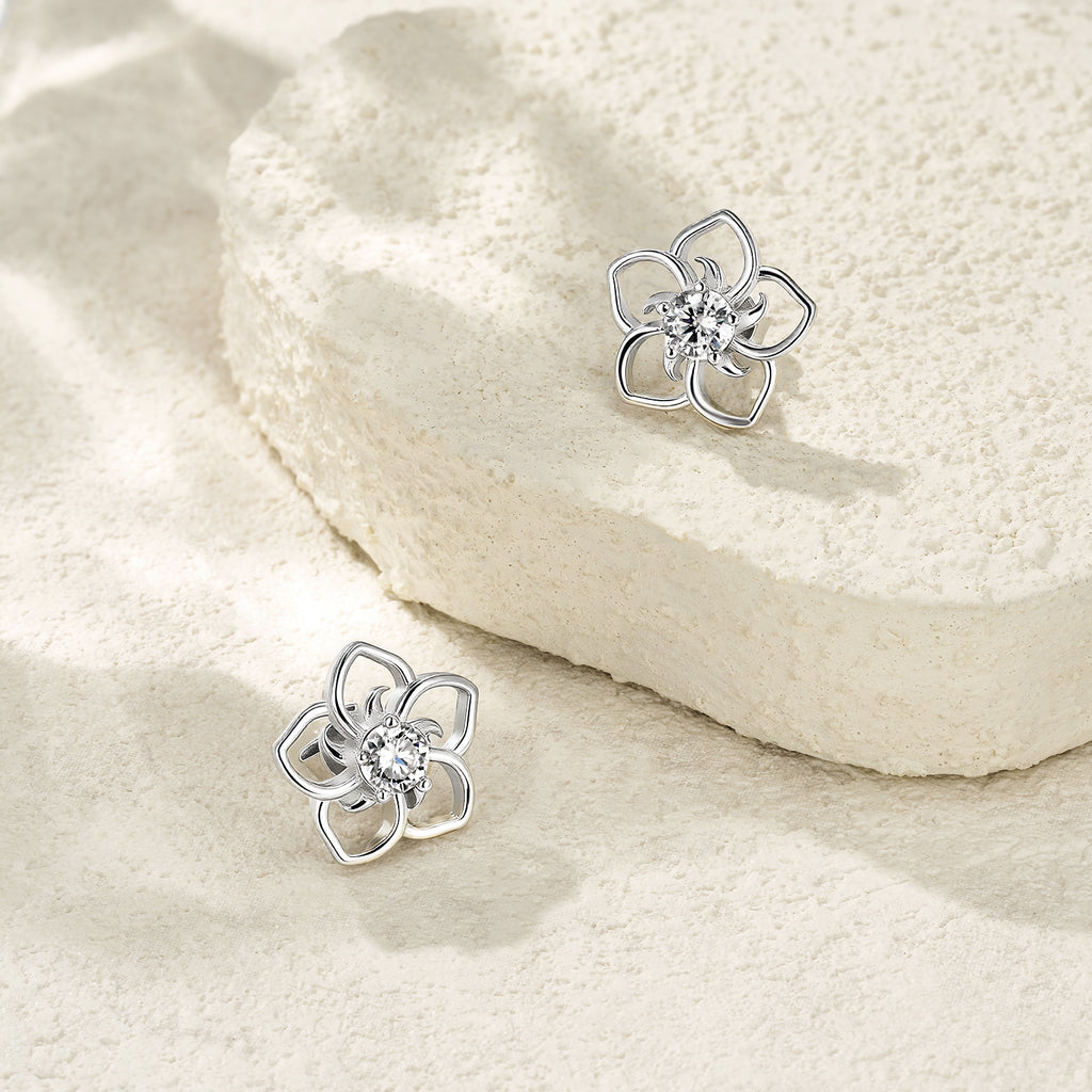 Moissanit-Ohrstecker «Blüte» 0,5 ct · 925 Sterling-Silber