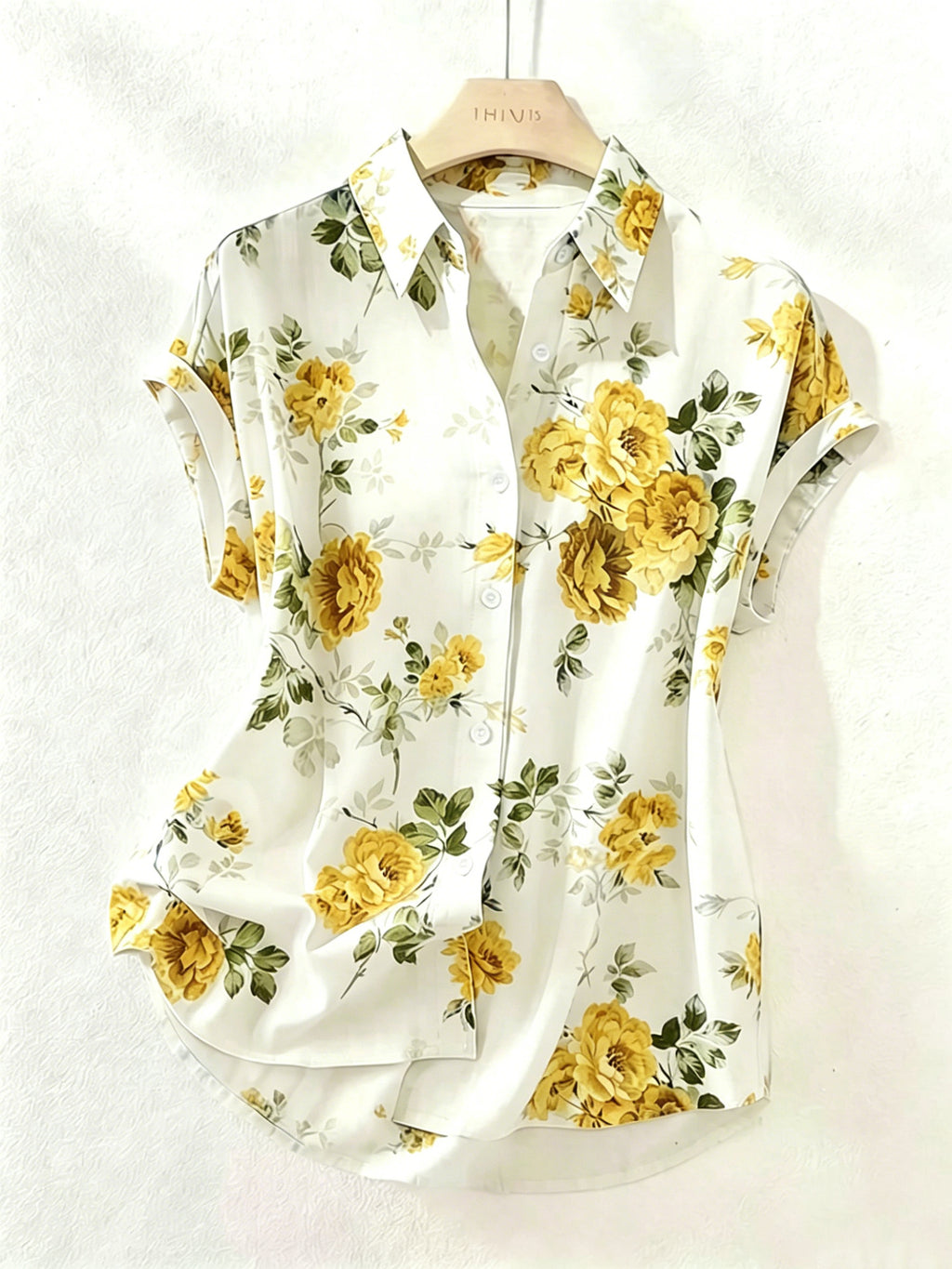 Bluse mit Blumenmuster und Reverskragen