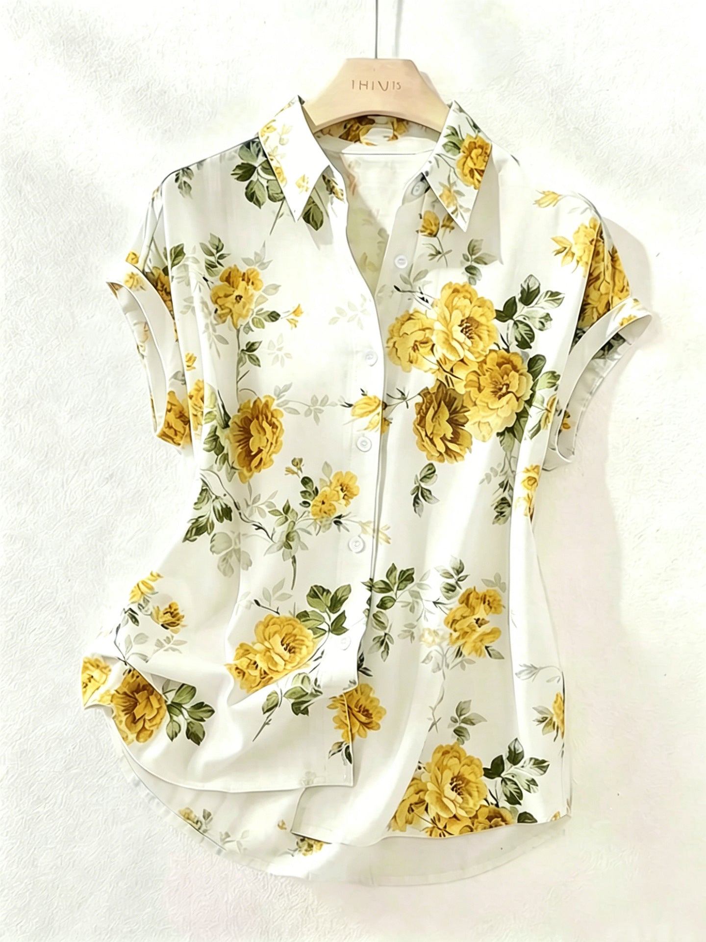 Bluse mit Blumenmuster und Reverskragen