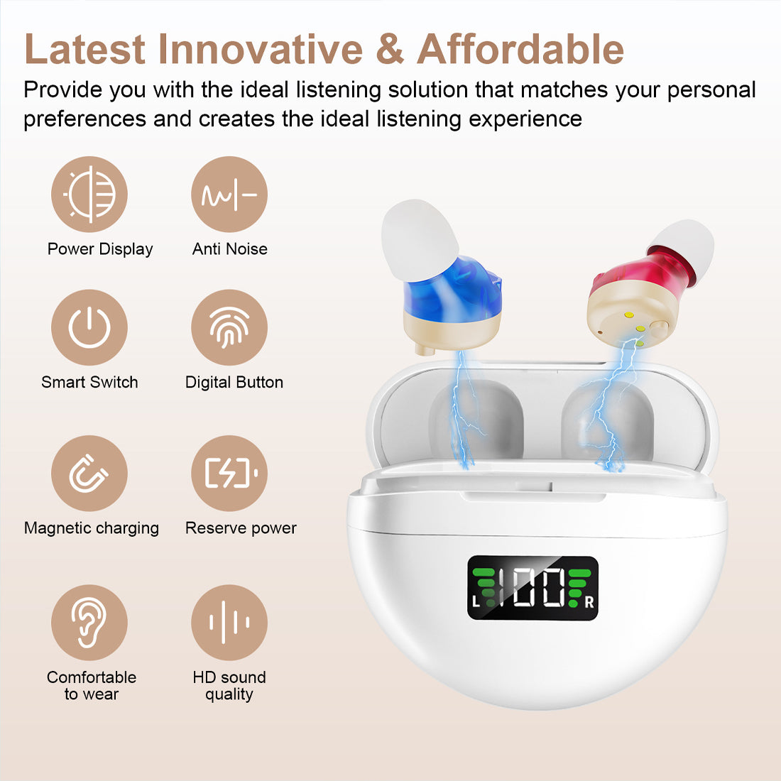 Digitale, wiederaufladbare In-Ear Hörgeräte – Ansicht 2