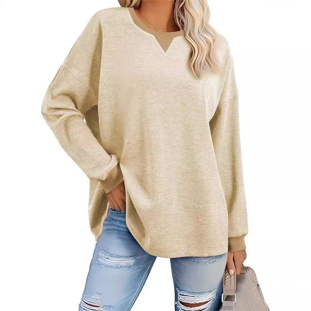 Color-Block Rundhals-Sweatshirt für Damen