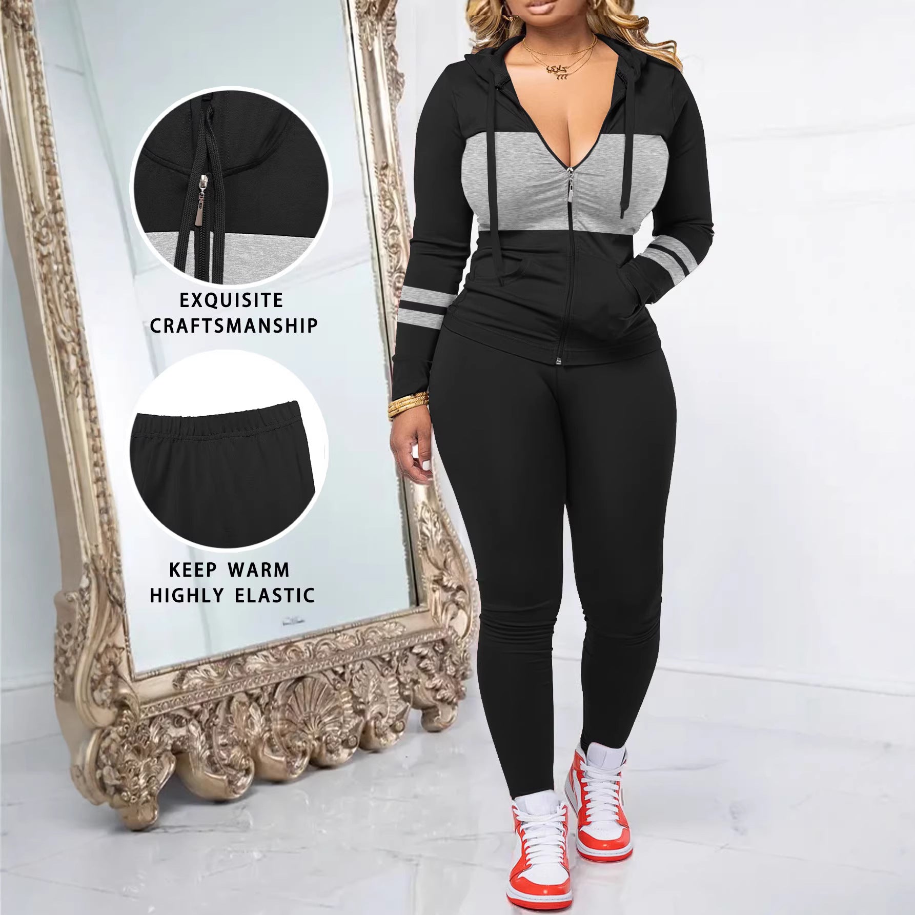 Eleganter Zweiteiler mit Rundhals-Top & Hose